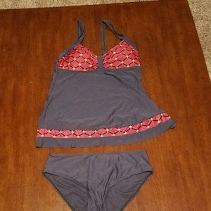 Tankini size medium grey and pink